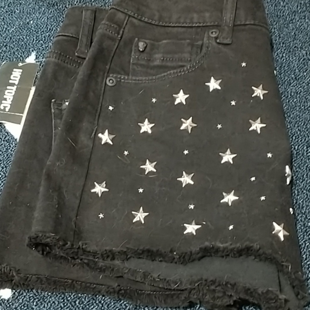NWT edgy black heart shorts